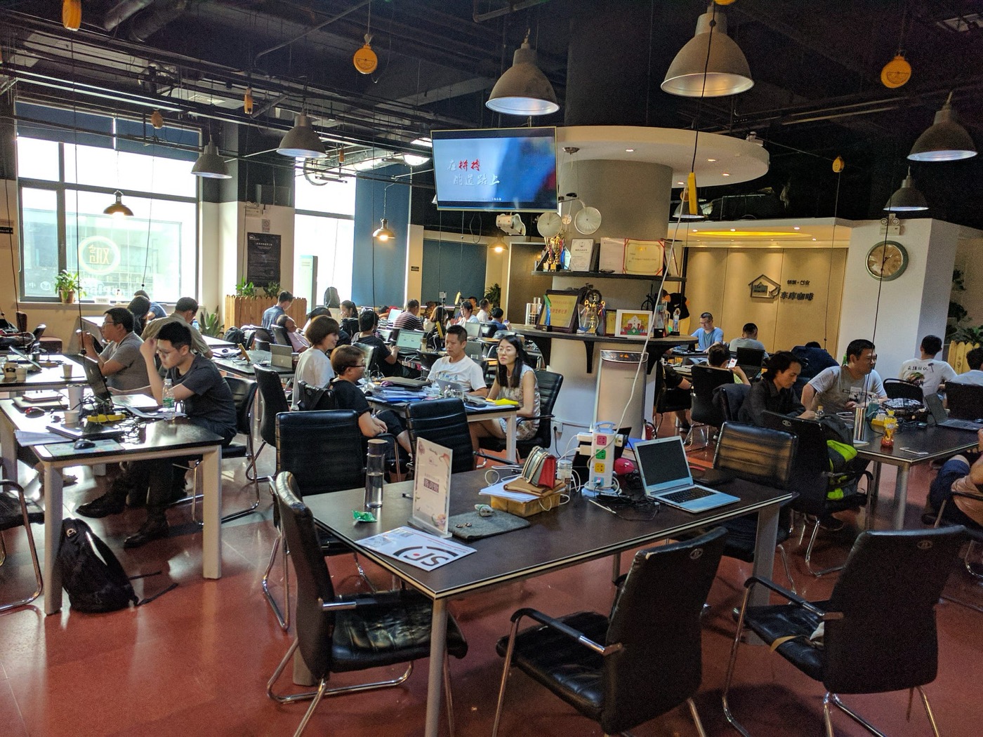 A cafe and coworking space in Beijing