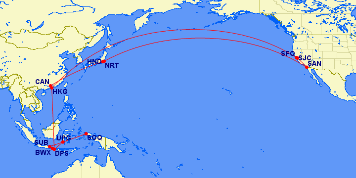 21,695 miles over 11 segments